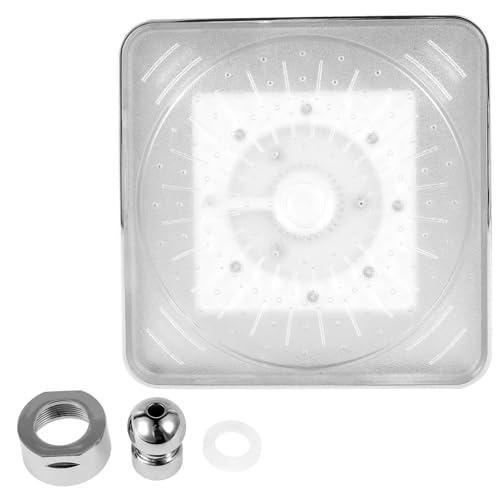 Shower Head,High Pressure Shower Heads 6 Inch LED Shower Head 7 Colors Changing Temperature Sensor Ultra-Quiet Shower Square Fixed Showerhead Rainfall Top Spray