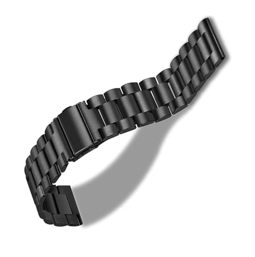 Bracelet de montre premium en acier inoxydable massif noir 18 mm robuste