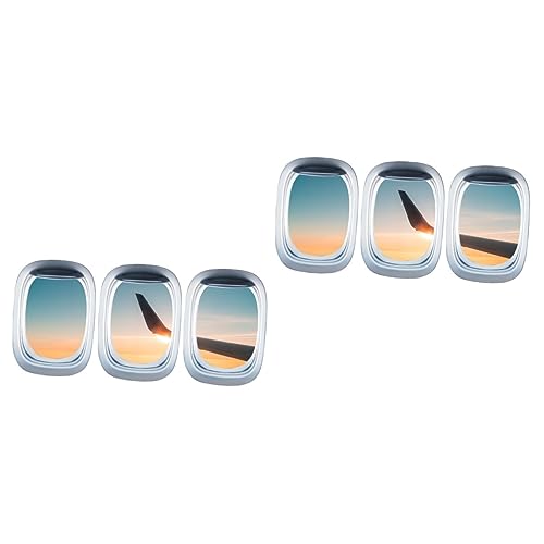 Housoutil 6 Piezas Decoración De La Pared Del Paisaje Calcomanías De Pared De Paisaje Pelar y Pegar Pegatinas Removibles Ventana De Paisaje Se Aferra Aviones Fotos Ventana Falsa 3d Horizonte