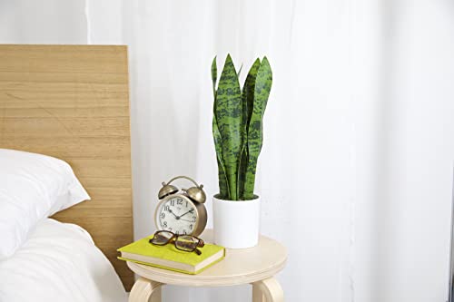 Flybold Fake Snake Plant Faux Snake Plant,Large Faux Sansevieria Plant Artificial With 7 Tall Leaves Thick Durable Pot For Indoor Modern Decor Mother In Law Tongue Plant (Green, 16 Inch) #TOP1
