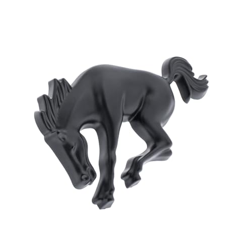 Image of United Pacific 50131 Plastic Bucking Bronco Horse Tailgate Emblem, Detailed Badge Replacement, Double-Sided Tape, Easy Install - Matte Black - 1 Unit