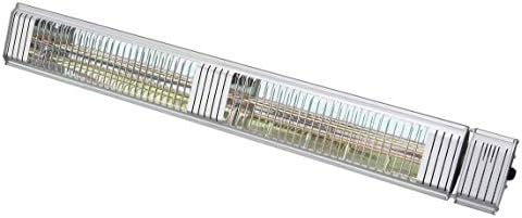 Commercial SunWave 3000 Watt Infrared Patio Heater Tungsten Ultra Quartz Low Glare with Remote control and 3 power levels, 11,028 BTU Max output By Muskoka Lifestyle Products USA (Silver)