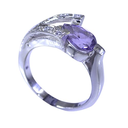 Bague de pierres précieuses en argent 925 pour fille et garçon tendance