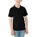 Boy's Short Sleeve Polo Shirts Lapel Button up Short Sleeved Tops Youth Tshirts Clothes Fashion (Black, 4-5 Years)