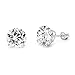 14k REAL White Gold 2mm Round Solitaire Basket Set Stud Earrings with Screw Backs
