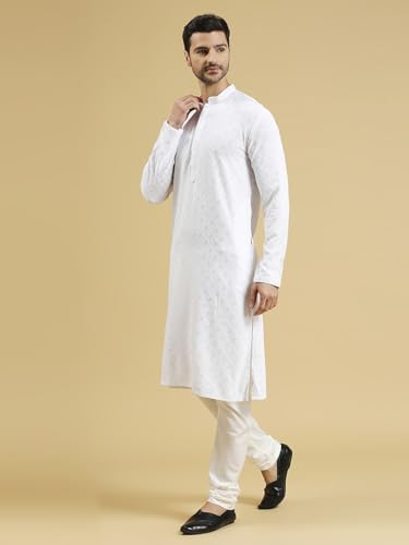 Image of Rajubhai Hargovindas Men Chikankari and Sequin Work Kurta