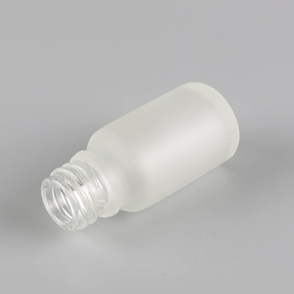 24 Pièces 10ml Flacons en Verre Transparent Mat avec Pipettes, 10 ml Bouteilles Compte-gouttes en Verre Vides avec Bouchon à Vis Argent Pour Les Huiles Essentielles Aromathérapie