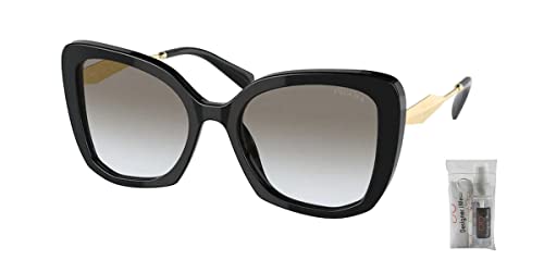 Prada Pr03Ys 1Ab0A7 53Mm Black/Grey Gradient Butterfly Sunglasses For Women + Bundle With Designer Iwear Complimentary Eyewear Kit #TOP1
