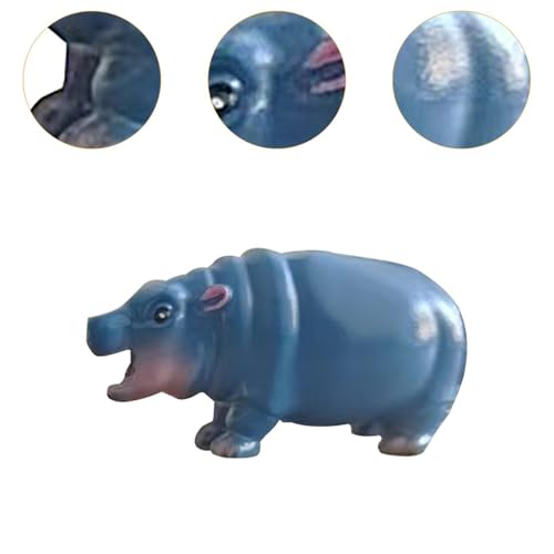 Statue d'hippopotame de prestige décoration en résine bleue pour centre de table - 6