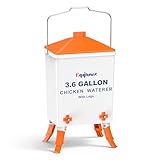 Eggluuz 3.6 Gallons Chicken Waterer Bucket with Water Nipples, Adjustable Legs and Anti-Roost Cone