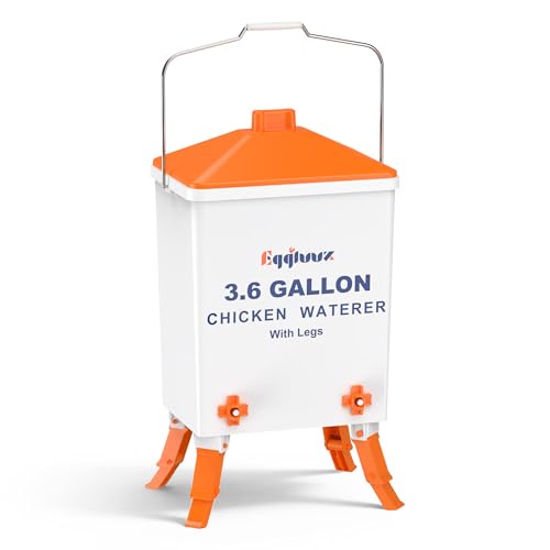 Eggluuz 3.6 Gallons Chicken Waterer Bucket with Water Nipples, Adjustable Legs and Anti-Roost Cone by Eggluuz - Used condition - US$27.26