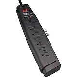 Tripp Lite 7 Outlet Surge Protector Power Strip, 6ft. Cord, Right Angle Plug, Coaxial Protection, 50K Insurance & (HT706TV)