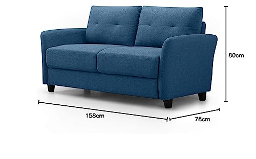 Zinus Ricardo Loveseat Sofa - 2-Seater Sofa 158x80x78 cm - Contemporary design sofa - Tufted Cushions - Lyon Blue 7 Zinus Ricardo Loveseat Sofa - 2-Seater Sofa 158x80x78 cm - Contemporary design sofa - Tufted Cushions - Lyon Blue - Image 7