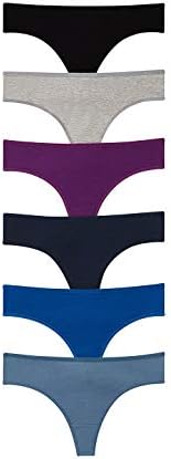 Nabtos Cotton Thongs Women's G string panties Sexy Intimate Lingerie underwear Pack of 6 (Dark Color, xx_l)