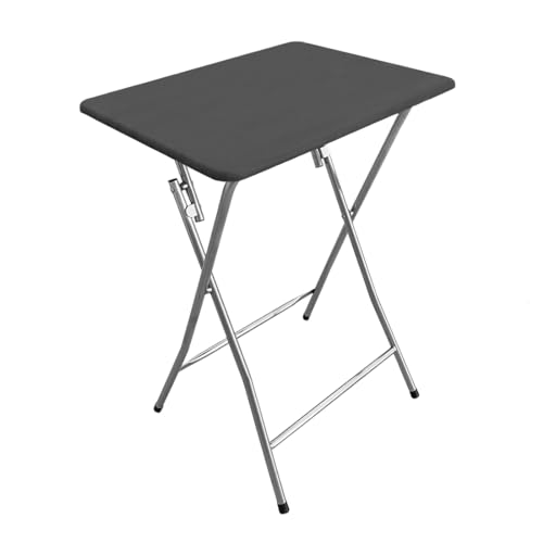 Acomoda Textil – Mesa Auxiliar Plegable de Madera y Aluminio 48x38x66 cm. Mesa Multifunción Portátil, Resistente y Estable para Cocina, Terraza, Jardín o Patio, Griss