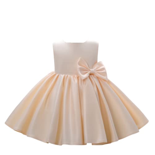 Cosplay Life Floral Dress for Girls and Young Adults Fashion Flower Waistline Kids Party Festival Dress Ages 2-6 Years Old (4 Years, Champagne-2)