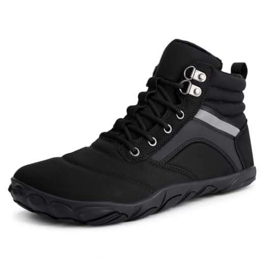 Womens Mens Winter Barefoot Boots Warm Minimalist Wide Toe Box Snow Boots Zero Drop Sole Outdoor Water Resistant Ankle Booties