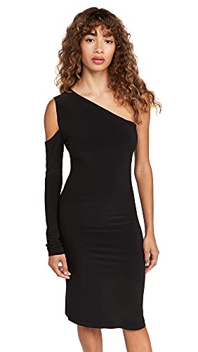 Norma Kamali Women's Shoulder One Sleeve Dress, Black, M
