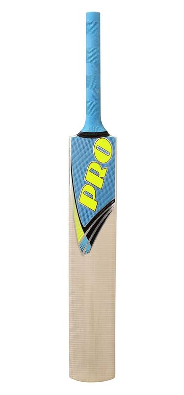 Protos Pro - Mazza da cricket in salice del Kashmir dipinta, manico corto, 84-86 cm, da uomo