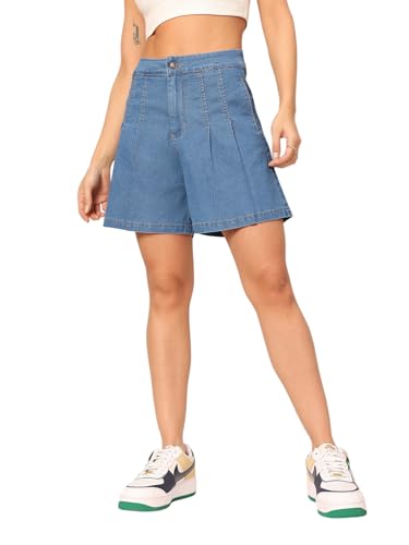 Image of Dolce Crudo Above Knee Denim Shorts for Women