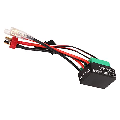 Drfeify RC Brushed ESC, 65A RC Brushed ESC Waterproof RC Crawler Ship Model ESC T Plug Brushed ESC R