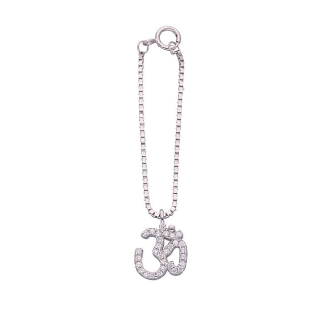 Women 92.5 Sterling Silver Sacred Om Watch Charm 18K Rhodium Plating