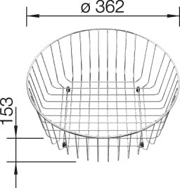 BLANCO Geschirrkorb aus Edelstahl | Durchmesser: 362 mm | Für Rondo