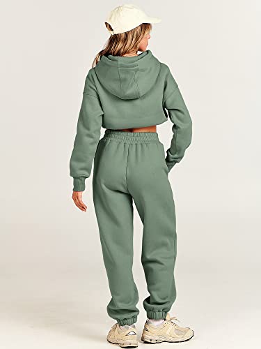 Prinbara Women's Lounge Sets Long Sleeve Cropped Hoodies Sweatshirt Long Pants Tracksuit Sweatsuits Jogger Set 1Pa044-Shenlv-L #TOP5