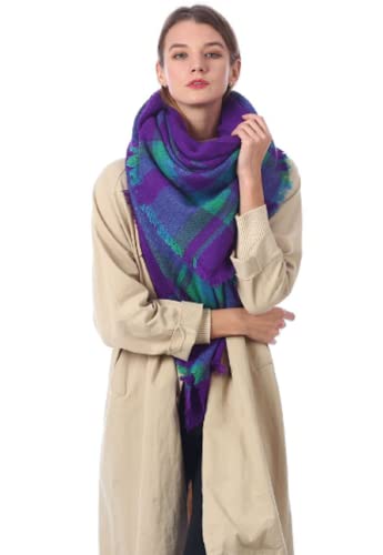 Plaid Scarf Soft Warm Tartan Shawl Cape Blanket Scarves Fashion Wrap3