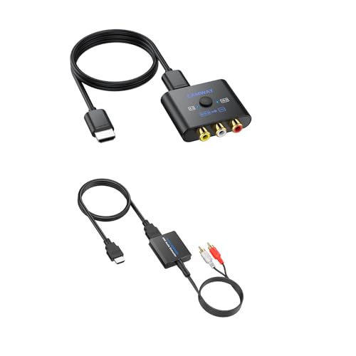 CAMWAY RCA to HDMI Converter+ARC Audio Extractor ARC to 3.5mm