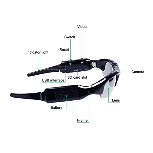 Mini óculos HD 1080P câmera oculta óculos óculos de sol Cam Eyewear DV DVR Spy