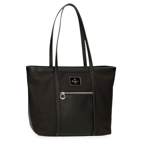 Pepe Jeans Christine Bolso Tote Negro 40X29X14 cms...