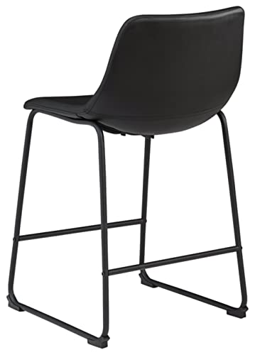 Signature Design By Ashley Centiar 24" Counter Height Modern Bucket Barstool, 2 Count, Black #TOP7