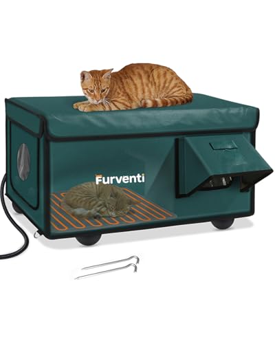 Outdoor Heated Cat House in Winter,Extremely Insulated & Weatherproof,Feral Cat