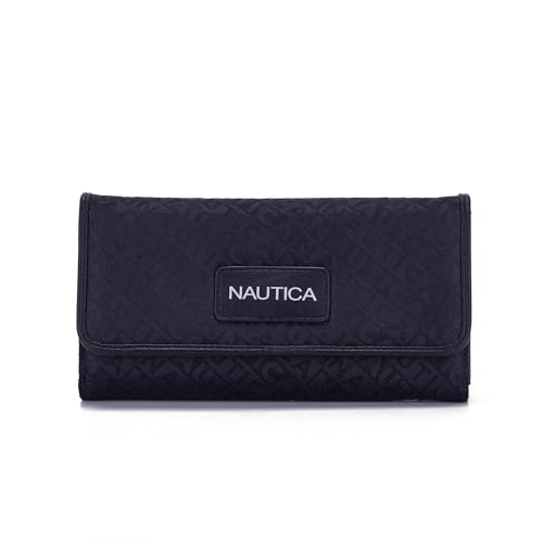 Image of Nautica Women's Perfect Carry-All Money Manager RFID Blocking Wallet Organizer, Black