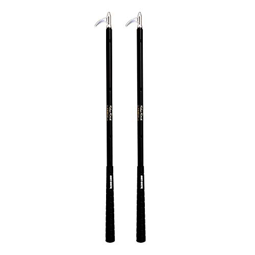 Hot-Shot 2-Pack Collapsible Livestock Sho-Stik with Adjustable Shaft, Black – Animal Guide Show Stick with Golf-Style Grip and Glass-Filled Aluminum Hook for Cattle and Horse