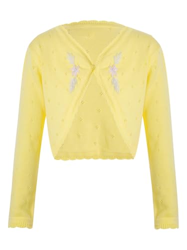 JEATHA Flower Girls Bolero Shrug One Button Cropped Cardigan Tops for Wedding Party Dress Cover Ups