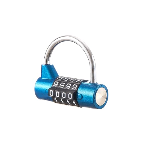 Image of Gym Locker Lock 4 Digit Combination Lock for Locker for School Gym Lock for Sports, Toolbox, Case, Hasp Storage(20) (Shackle Blue)
