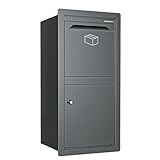 Larino - Caja para paquetes empotrada en color gris grafito
