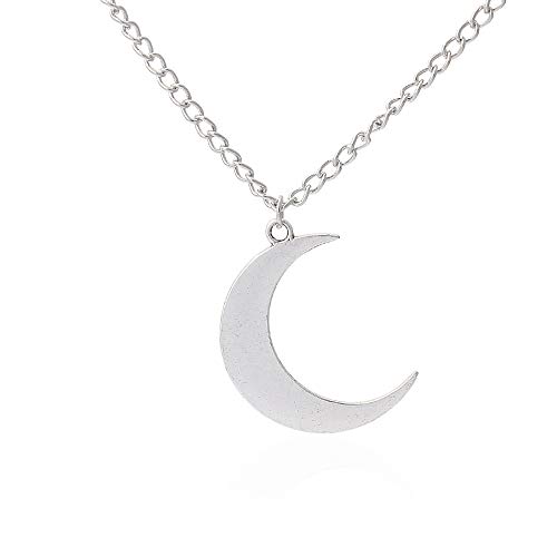 Jewelry tycoonLarge Antique Silver Crescent Moon Necklace - Crescent Moon Jewellery - Crescent Moon Pendant - Celestial Necklace - Celestial Jewellery