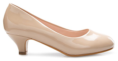 Image of Olivia K Women's Classic Closed Toe Kitten Heel Pumps | Dress, Work, Party Low Heeled