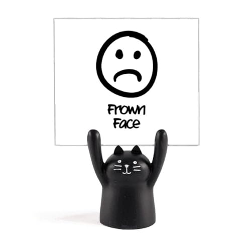 Support mémo chat noir mignon pour bureau et porte-photo de dessin animé