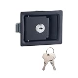 DRAUXI Cerradura de puerta de entrada de remo mejorada for RV, manija de pestillo, perilla de tirador for barco, RV, cerradura del cajón del gabinete for autocaravana Reemplazo directo(Nero)