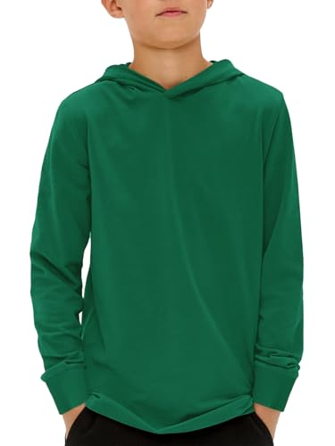 Haloumoning Felpe con cappuccio alla moda per bambini a maniche lunghe con cappuccio, 5-14 anni, Verde, 7-8 anni