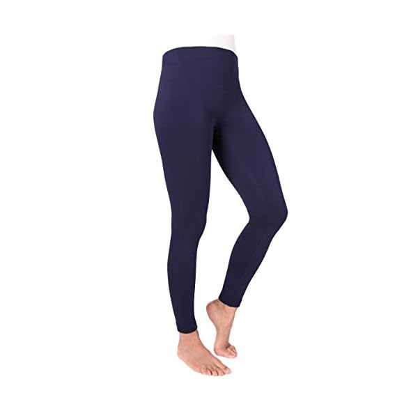 MUK LUKS womens Women's Solid Fleece Leggings Hosiery, Navy, X-Large-XX-Large US