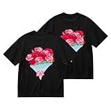 [NBKING] カーネーションの花束 Tシャツ メンズ 半袖 丸首 綿100% 夏服 カットソー カジュアル おしゃれ 快適 通気性 軽い 柔らかい 3XL