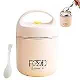 Waaka Termos para Acero Inoxidable, Termo para Almuerzo Acero Inoxidable con Aislamiento Al Vacío Doble Pared 2 Niveles, Termo Comida Caliente, Fiambrera Térmica