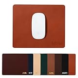 Customized Leather Mouse Pad | Personalized Monogrammed Initials | 7.5 x 10 In. | Classic Look | High Quality | Brown, Black, Tan, Gray & Red | Great Gift | Genuine Leather | Made In USA | Ships Free