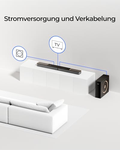 ULTIMEA 3.1.2 Soundbar für TV Geräte mit Dolby Atmos, Surround Sound System, App, Soundbar mit Subwoofer für Heimkino Soundsystem, 2 Nach Oben Abstrahlende Treiber, BT 5.4, HDMI eARC, Skywave F30