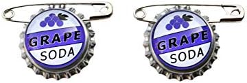 COLIBROX Set of 2 Replica ELLIE BADGE GRAPE SODA BOTTLECAP PIN! "UP" & Sticker Gift Bags Broach Costume Jewelry Badge Pin